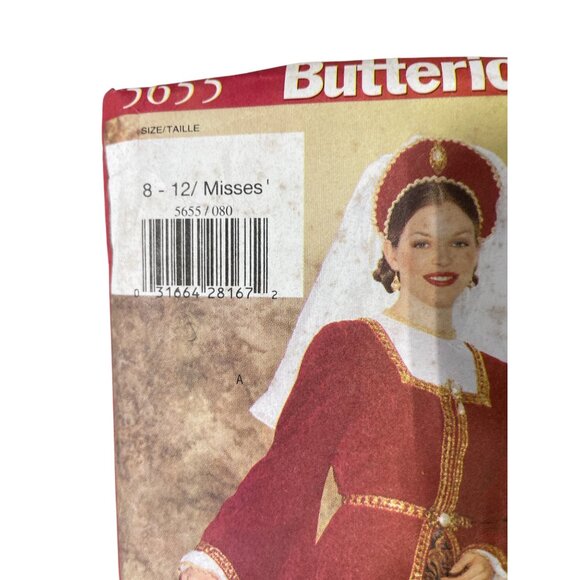 Butterick 5655 Sewing Pattern Sizes 8-12 Misses Medieval Renaissance UNCUT - Picture 2 of 6